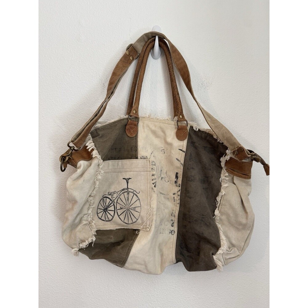 Myra Bag Western Weekender Shoulder Bag Tote Bicycle USA Distressed Canvas